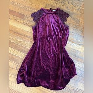Maroon Velvet Dress